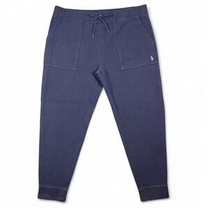Polo Ralph Lauren Double-Knit Jacquard Joggers Mens XXL Lounge Navy Blue Preppy